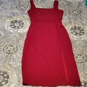 💕 SHEIN 💕 Vibrant Red Midi Dress With Slit Size M